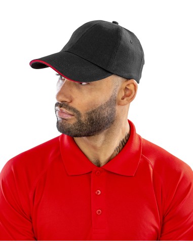 RES-RC050X-Brushed Cotton Decorators Cap With Sandwich Peak